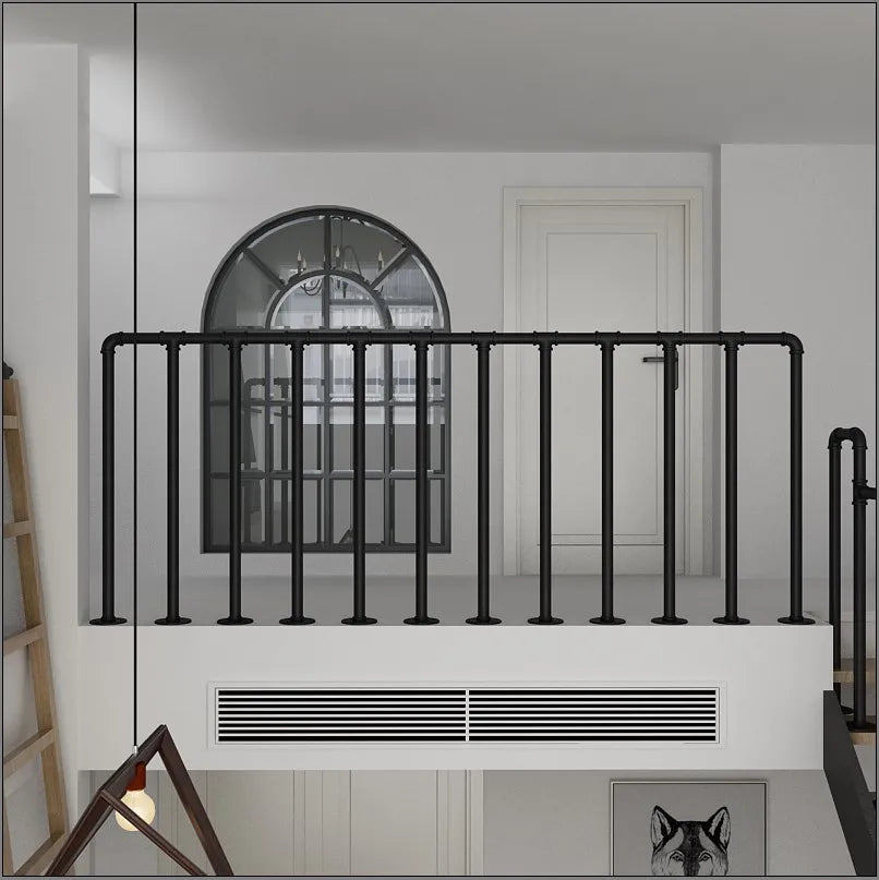 Vintage LOFT Water Pipe Stairs Handrails Simple Modern Loft Fence Restaurant Bar Railing Industrial Wind Fence Floor