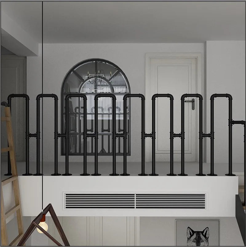 Simple Stair Handrail Household Elderly Children Household Fence Wrought Iron Water Pipe Indoor Creative Tone U-shaped Railing