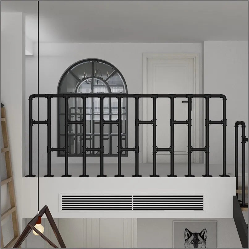 Vintage LOFT Water Pipe Stairs Handrails Simple Modern Loft Fence Restaurant Bar Railing Industrial Wind Fence Floor