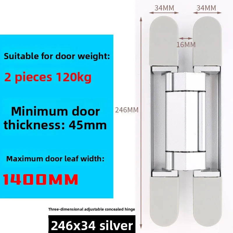 Hidden 3D Adjustable Zinc Alloy Door Hinge – Invisible Design