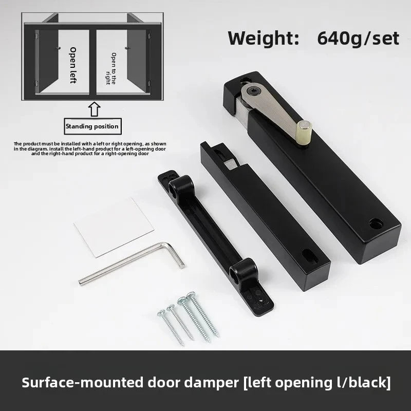 Heavy Duty Door Damper Wooden Swing Door Open Outside Invisible Household Silent Hydraulic Buffer Door Closer