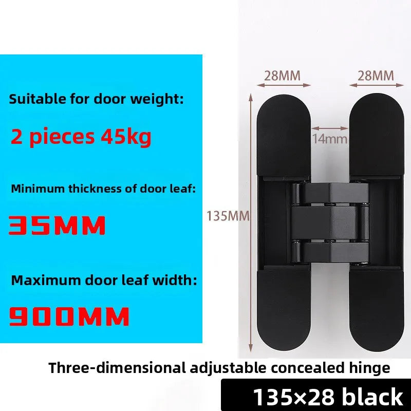Hidden Three-dimensional Hinge Zinc Alloy Invisible Hinge Adjustable Door Three-dimensional Hinge