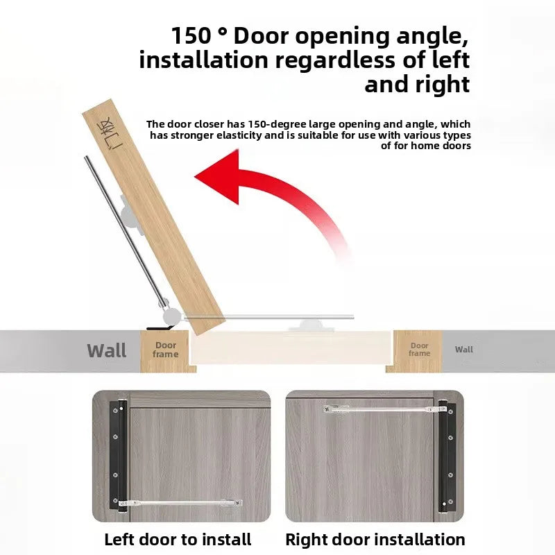 Simple Wooden Door Closer Return Automatic Rebound Device Buffer Door Closing Light Closing Spring Silent Door Closer