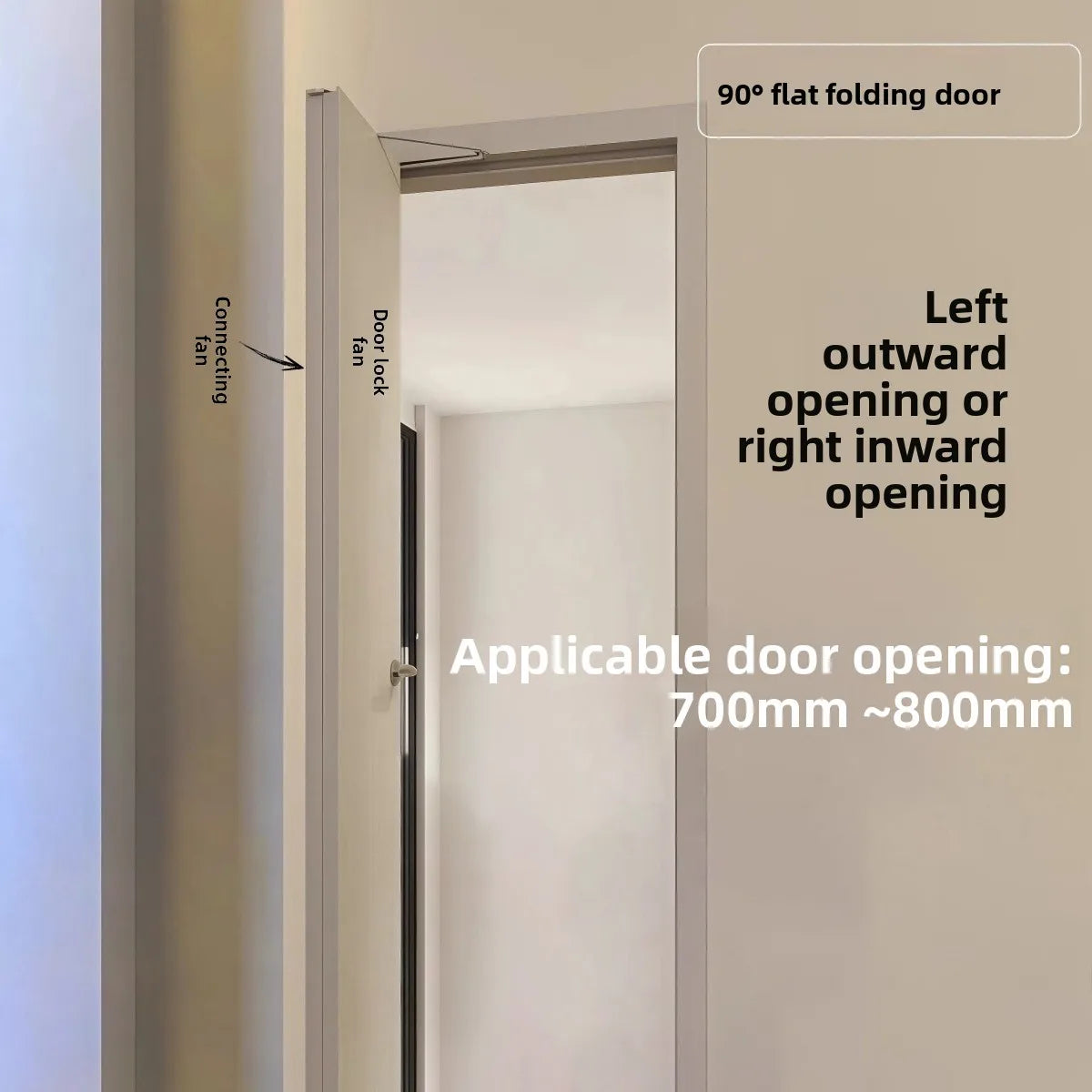 No Lower Rail Flat Folding Door Track Hardware Full Set of 180 Degree Folio Wooden Flat Door Folding Sliding Door Accessories