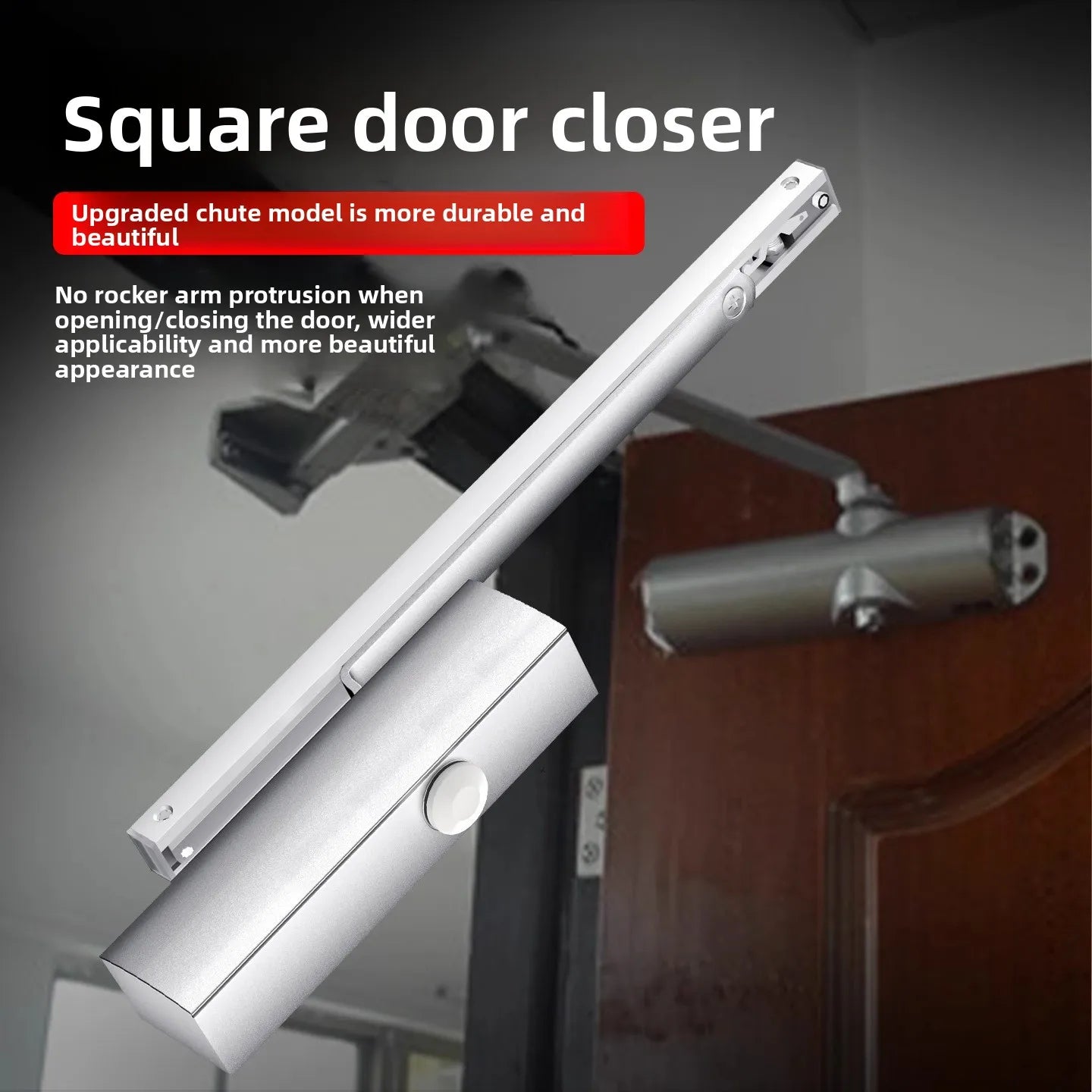 Slide Rail Square Machine Hydraulic Door Closer Silent Buffer Automatic Door Closer Aluminum Groove Door Closer