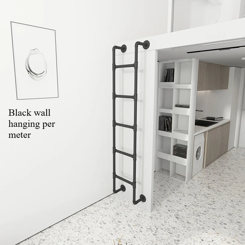 Nordic Ladder Household Straight Ladder Student Dormitory Up and Down Bed Ladder Loft Stairs Wrought Iron Loft Retro