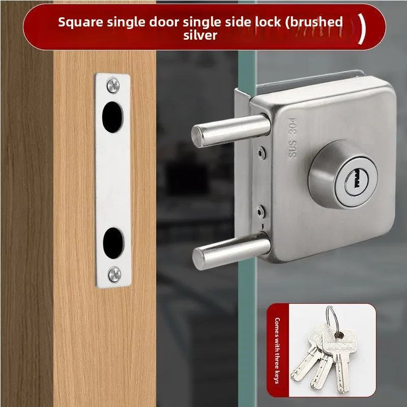 Semi-circular Non-opening Glass Door Lock Single and Double Door Door Frameless Glass Safety Lock Hardware Accessories