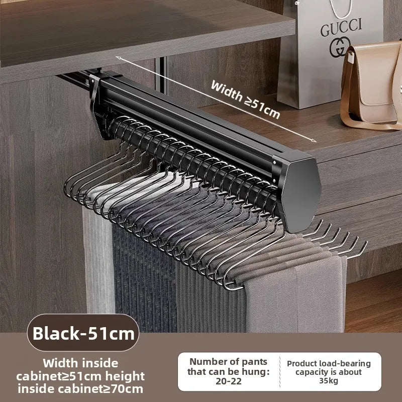 Manufacturer Pants Rack, Multi-functional Wardrobe, Clothing Pulling Track Shelf, Wardrobe Built-in Telescopic Pants Storage