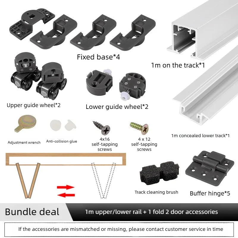 Walk-in Closet Folding Door Hardware Accessories 18 Plate Cloakroom Free Sliding Door Hanging Rail Hanging Slide Rail