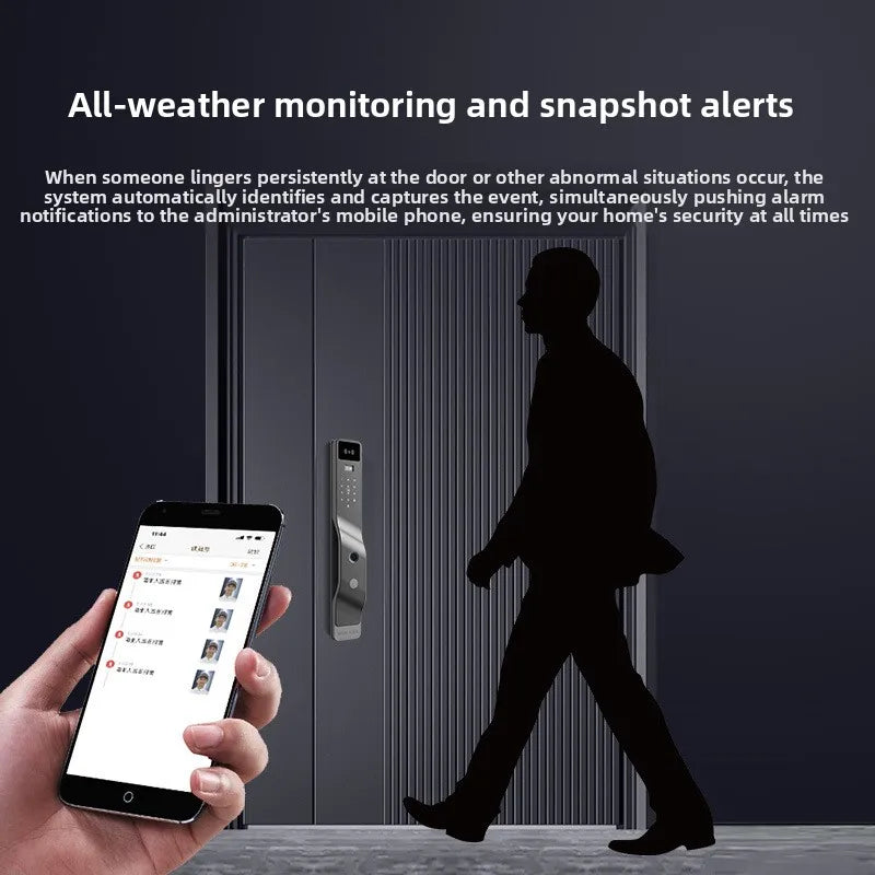 Automatic 3D Facial Recognition Smart Lock – Phone Remote, Fingerprint & Password