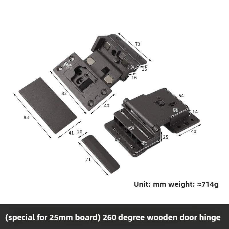 260 Degree Large Angle Folding Door Slide Rail Rail Wardrobe Without Lower Rail Cabinet Door Fully Open Hardware Accessories