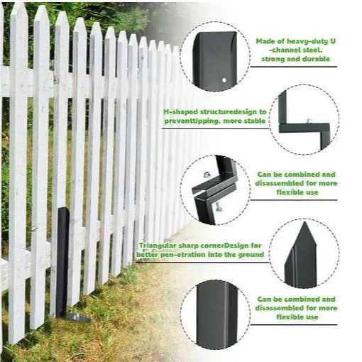 32-Inch Long Fence Post Anchorage, Stake for Repair of Tilted/broken Wooden Fence