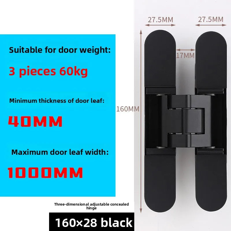 Hidden Three-dimensional Hinge Zinc Alloy Invisible Hinge Adjustable Door Three-dimensional Hinge