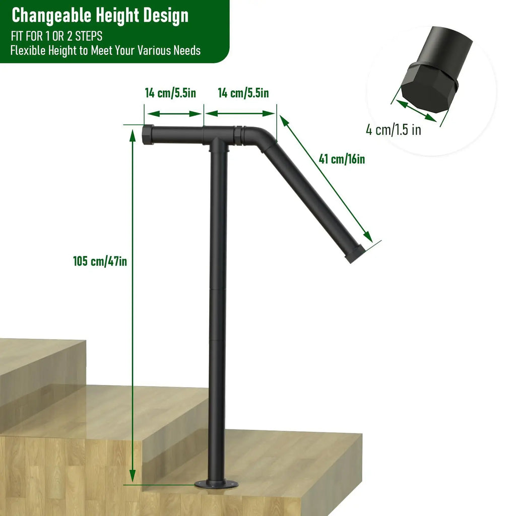 Simple Stairs American Household Industrial Water Pipe Outdoor Steps Garden Garage Wall Matte Black Children's Staircase