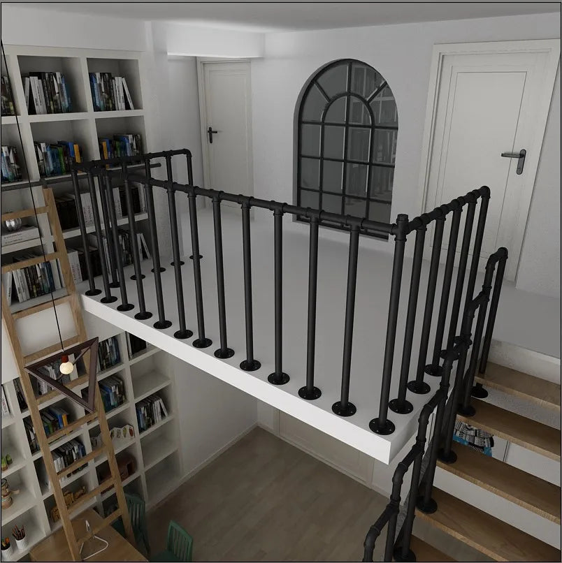 Vintage LOFT Water Pipe Stairs Handrails Simple Modern Loft Fence Restaurant Bar Railing Industrial Wind Fence Floor