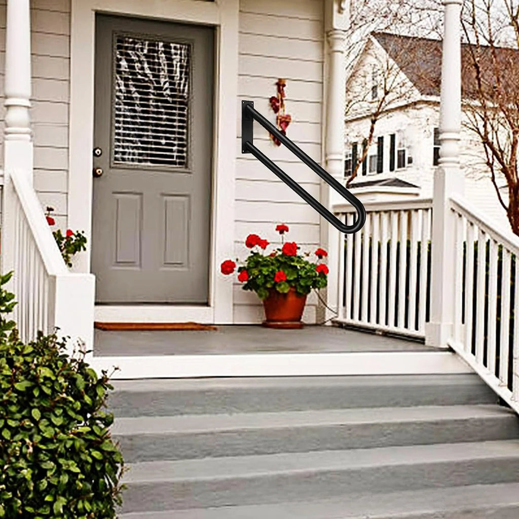 Anti-skid Black Pipe Stair Handrail Kit New Gardening Courtyard Railing Protection U-shaped Fence Household European Style