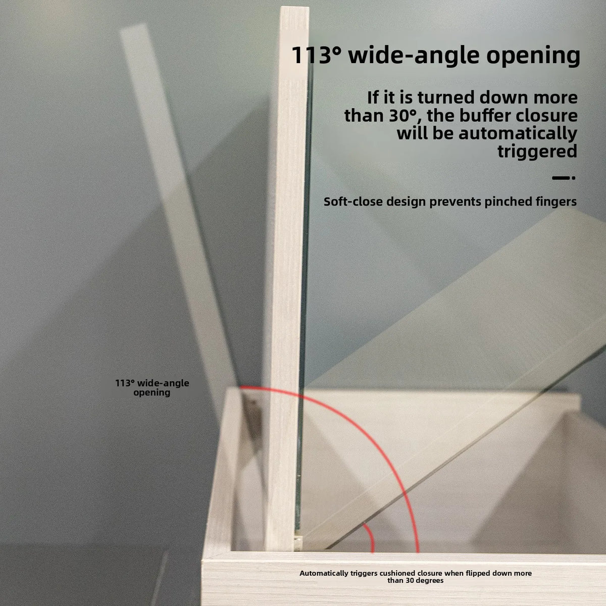 Ultra-Thin Dressing Table Soft Hinge for Flip Mirrors