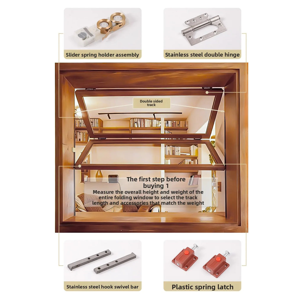 Up and Down Folding Window Hardware Accessories Large Angle Arbitrary Stop Wooden Frame Free Hover Sliding Track