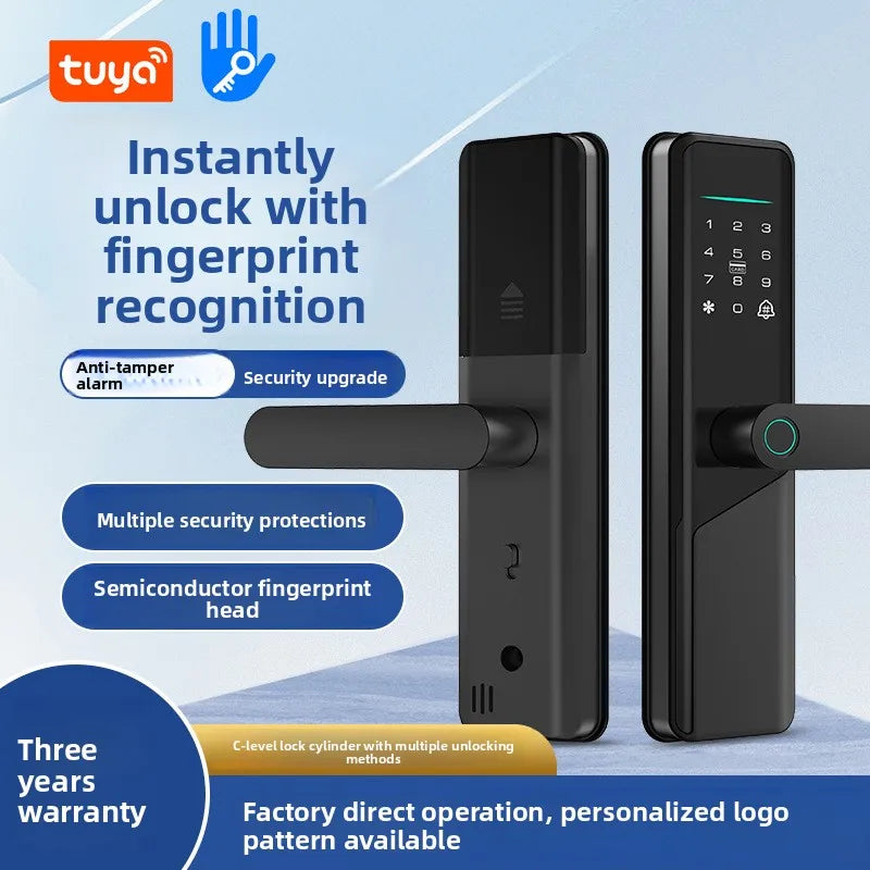 Graffiti Fingerprint Smart Lock – One-Grip Access for Apartments & Homestays