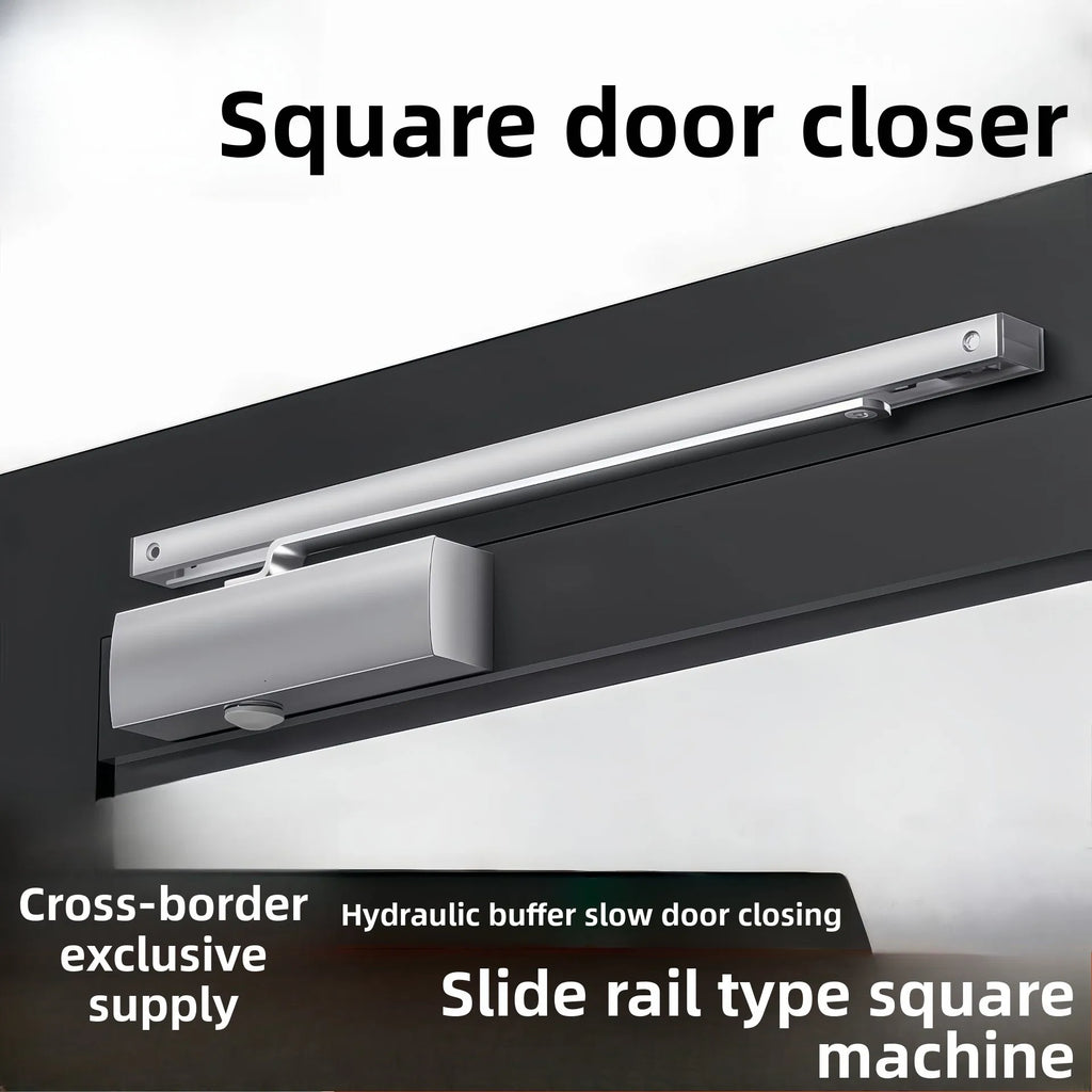 Slide Rail Square Machine Hydraulic Door Closer Silent Buffer Automatic Door Closer Aluminum Groove Door Closer