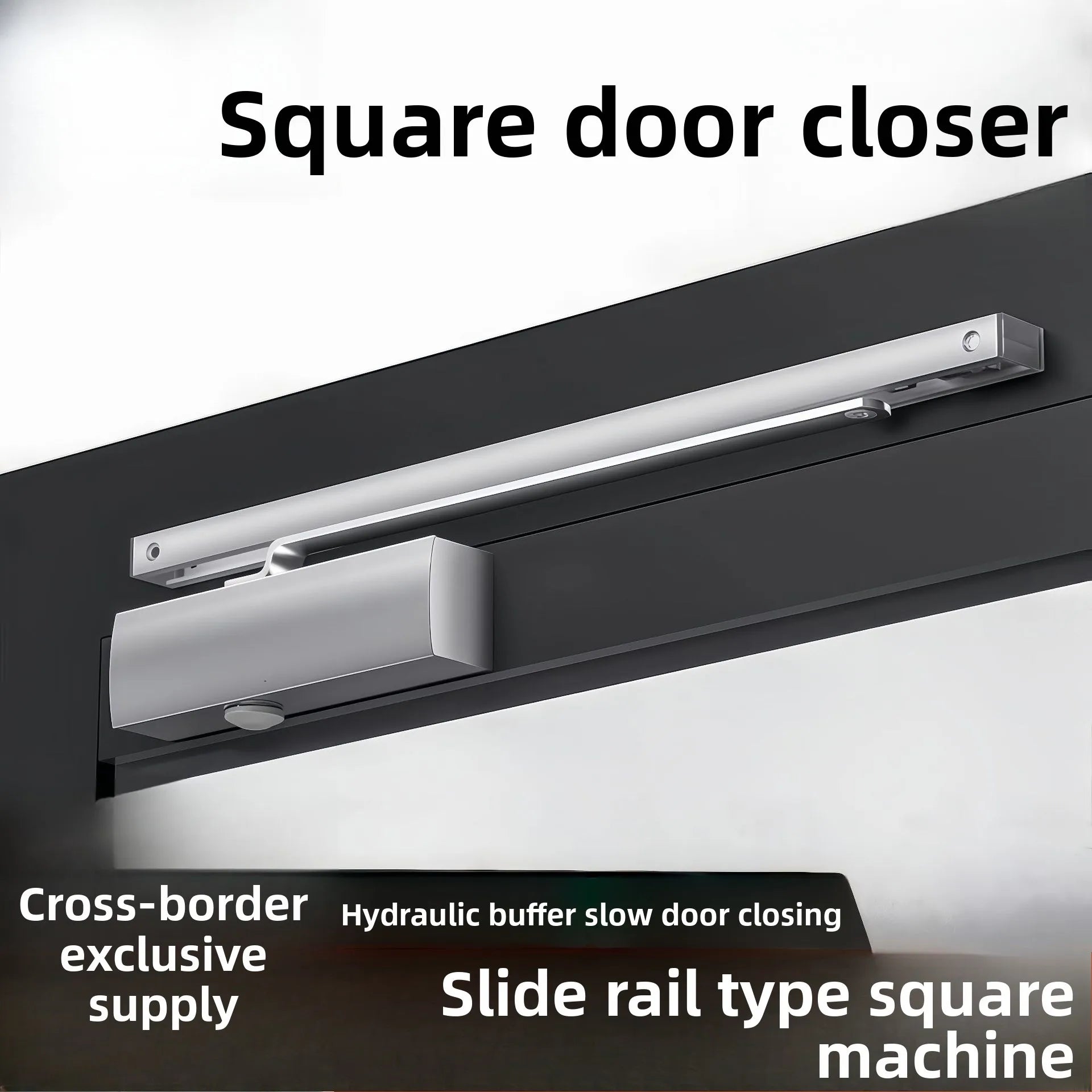 Slide Rail Square Machine Hydraulic Door Closer Silent Buffer Automatic Door Closer Aluminum Groove Door Closer