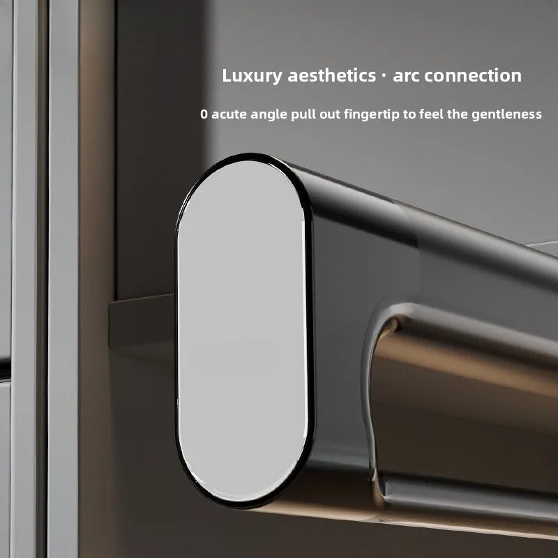 Aluminum Alloy Wardrobe Pull-up Pants Rack Telescopic Slide Rail Built-in Top-mounted Multi-functional Pants Storage Clothes Rod