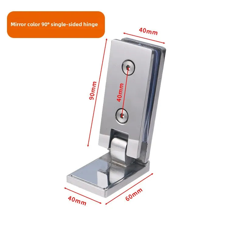 Frameless Glass Door Rectangular Bathroom Hinge 304 Stainless Steel Extremely Narrow Shower Room Hinge Door Clip Accessories