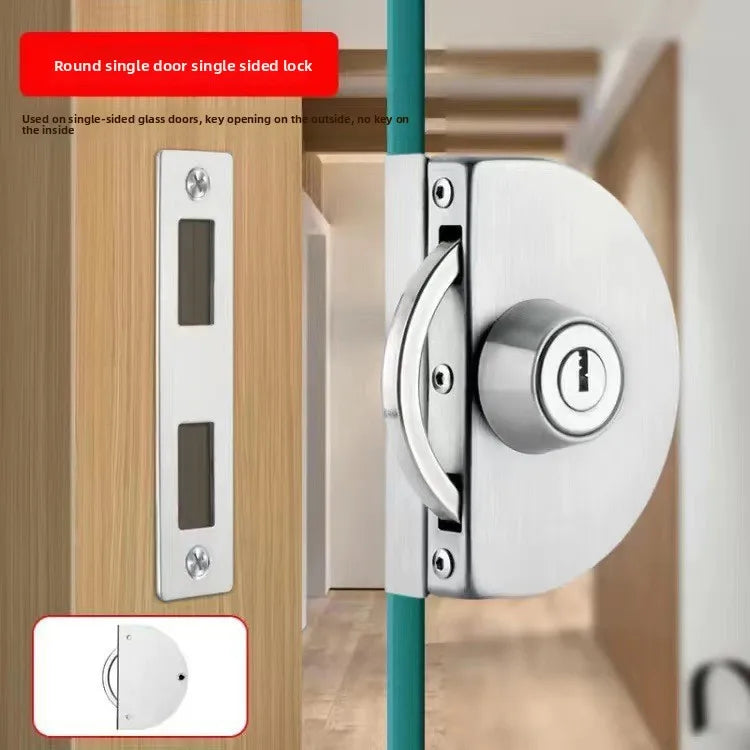 Semi-circular Non-opening Glass Door Lock Single and Double Door Door Frameless Glass Safety Lock Hardware Accessories