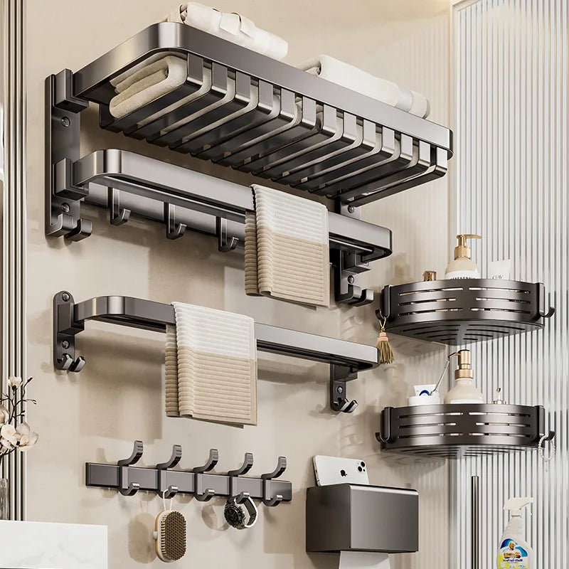 Gun Ash Towel Rack, Toilet Rack, Non-punching Bathroom Rack, Integrated Pendant, Toilet, Bathroom Towel Rack