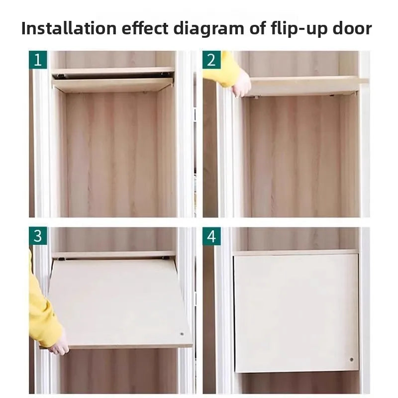 Upturn Folding Hidden Door Slide Rail Cabinet Clothing Cabinet Upturn Track Swing Door Pocket Hardware Accessories