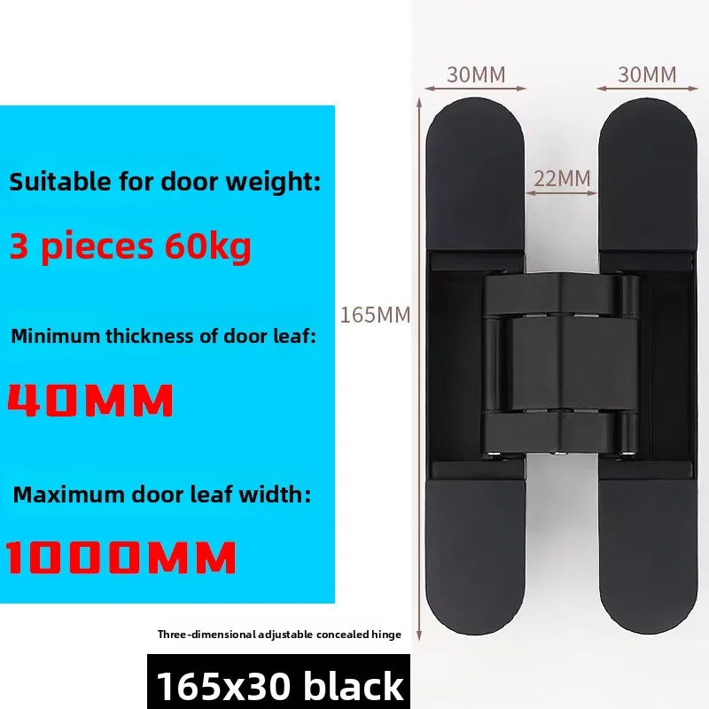 Hidden 3D Adjustable Zinc Alloy Door Hinge – Invisible Design
