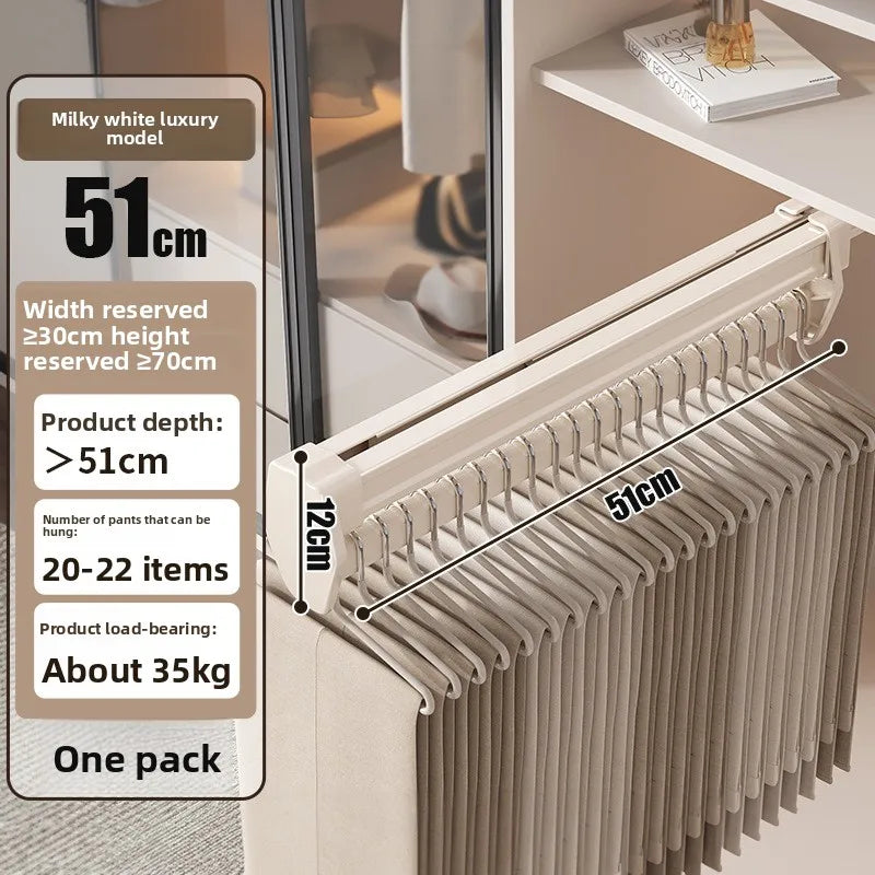 Manufacturer Pants Rack, Multi-functional Wardrobe, Clothing Pulling Track Shelf, Wardrobe Built-in Telescopic Pants Storage