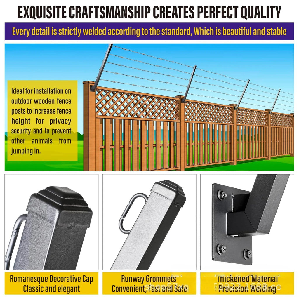 Fence Barbed Line Extension Arm Bracket Is Suitable for Outdoor Fences To Increase Height for Privacy and Pet Jumping