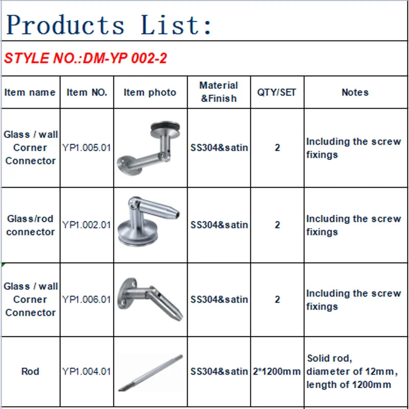 High Quality Stainles Steel 304 Glass Canopy / Awning Bracket