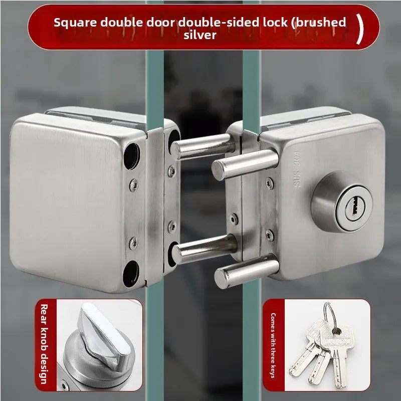 Semi-circular Non-opening Glass Door Lock Single and Double Door Door Frameless Glass Safety Lock Hardware Accessories