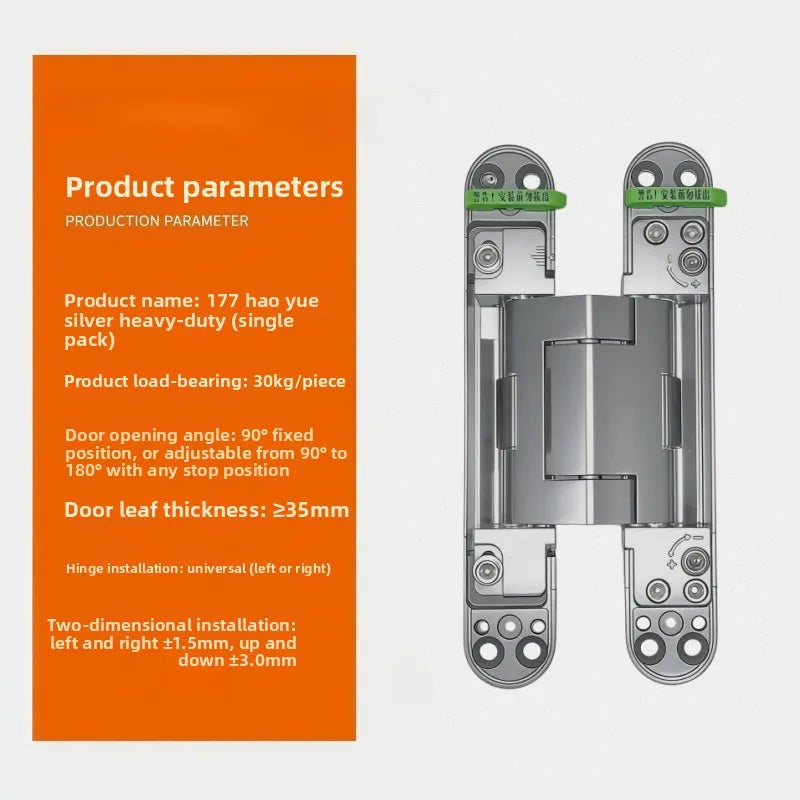 Hydraulic 3D Hidden Door Hinge – 90° Buffer Automatic Closing