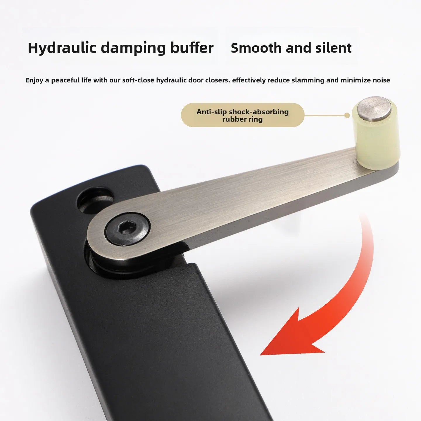 Heavy Duty Door Damper Wooden Swing Door Open Outside Invisible Household Silent Hydraulic Buffer Door Closer