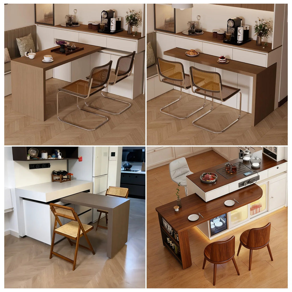 Translation Rotating Island Slide Rail Hardware Accessories Retractable Table Bar Guide Rail Pull Middle Island Rail Slide