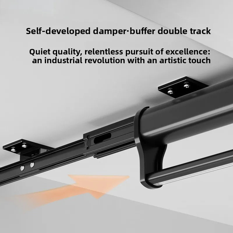 Aluminum Alloy Wardrobe Pull-up Pants Rack Telescopic Slide Rail Built-in Top-mounted Multi-functional Pants Storage Clothes Rod