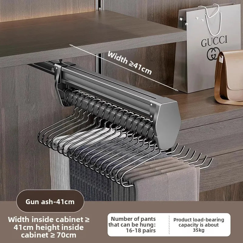 Manufacturer Pants Rack, Multi-functional Wardrobe, Clothing Pulling Track Shelf, Wardrobe Built-in Telescopic Pants Storage