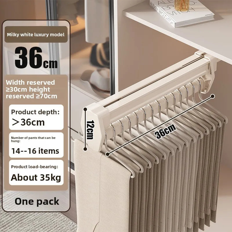 Manufacturer Pants Rack, Multi-functional Wardrobe, Clothing Pulling Track Shelf, Wardrobe Built-in Telescopic Pants Storage