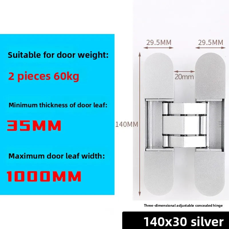 Hidden 3D Adjustable Zinc Alloy Door Hinge – Invisible Design