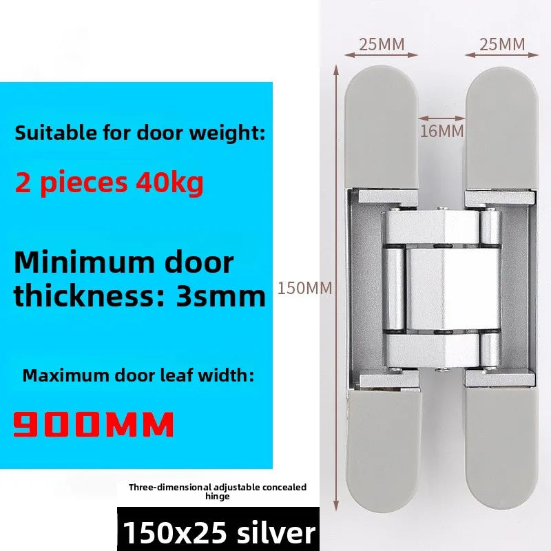 Hidden 3D Adjustable Zinc Alloy Door Hinge – Invisible Design