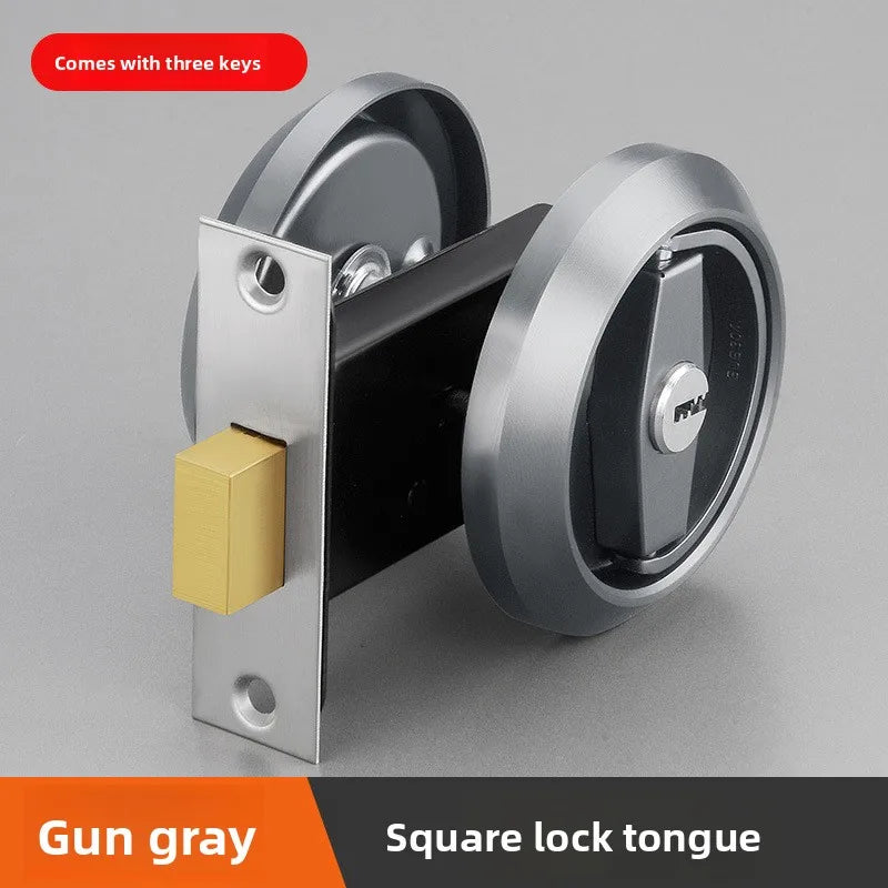 Hidden Double-sided Pull Ring Door Lock for Wooden Doors