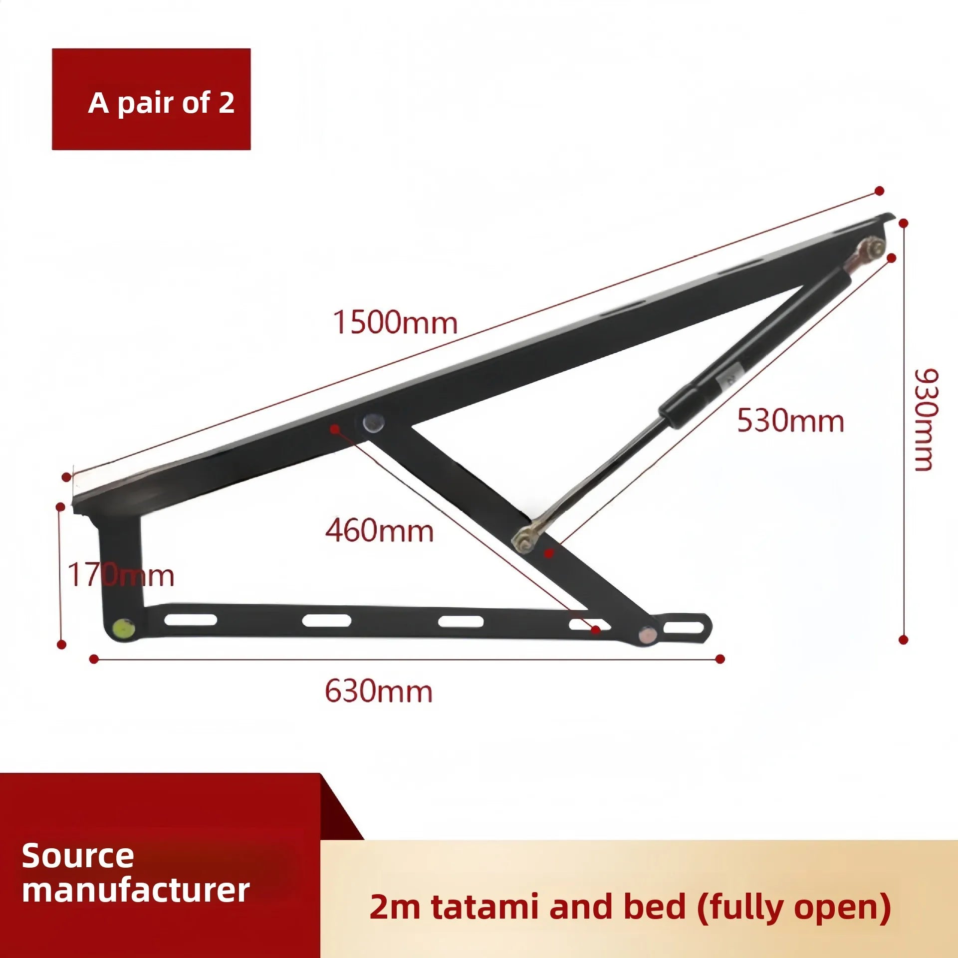 Bed Hydraulic Air Pole Tatami Bed Board Lifting Support Pole Bed Box Pneumatic Air Pole Bearing Strong Lifting