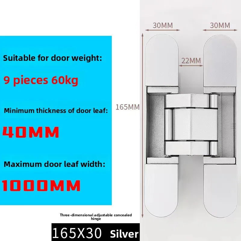 Hidden 3D Adjustable Zinc Alloy Door Hinge – Invisible Design