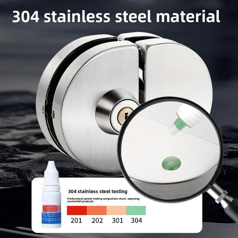 Semi-circular Non-opening Glass Door Lock Single and Double Door Door Frameless Glass Safety Lock Hardware Accessories