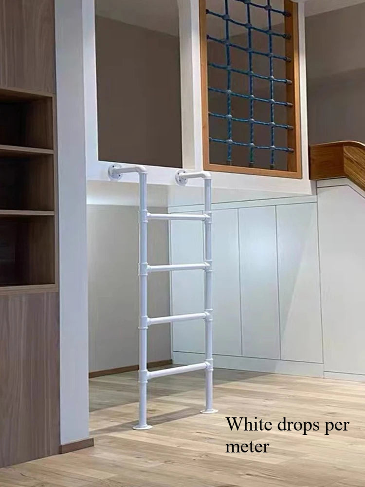 Nordic Ladder Household Straight Ladder Student Dormitory Up and Down Bed Ladder Loft Stairs Wrought Iron Loft Retro