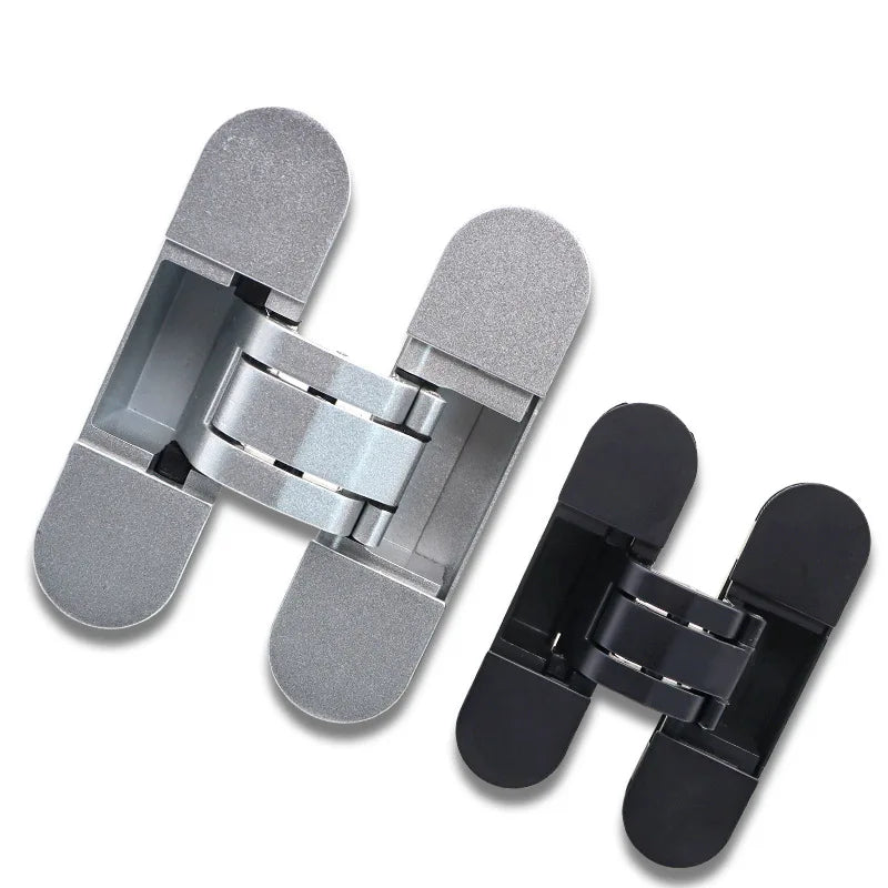Zinc Alloy Hidden 3D Adjustable Cross Dark Hinge Wooden Door Hidden Silent Hinge 180 Degree Dark Hinge