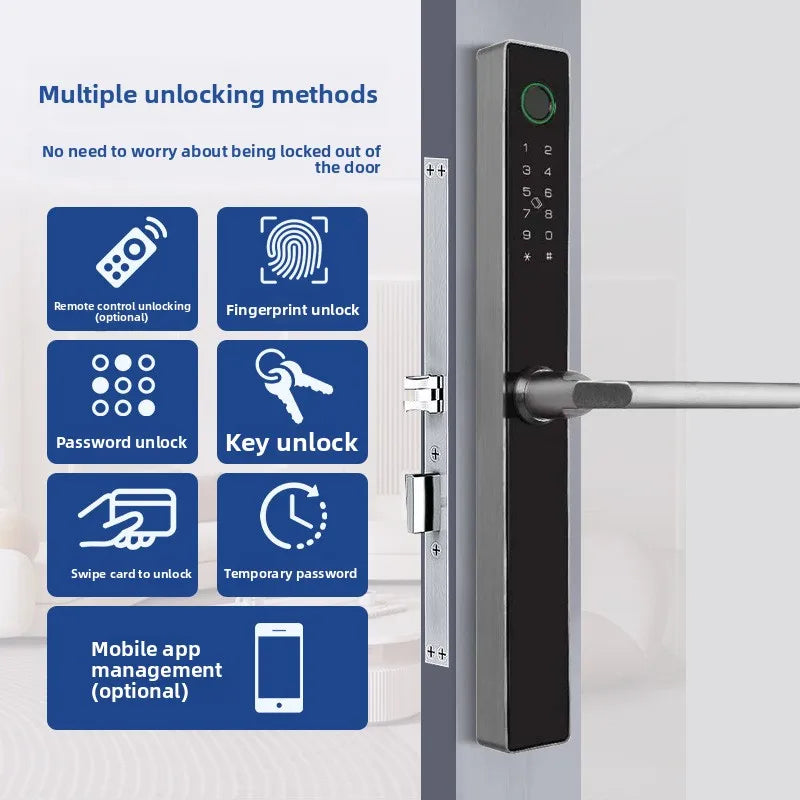 B8 Broken Bridge Aluminum Fingerprint Smart Lock – Tuya C-level Core